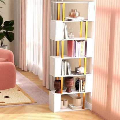 Modern Living Room Furniture Set (Bookcase + Coffee Table + End Table + Accent Chair)
