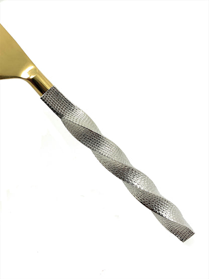 Golden Stainless Steel Flatware Set of 5 PC (Twsited)