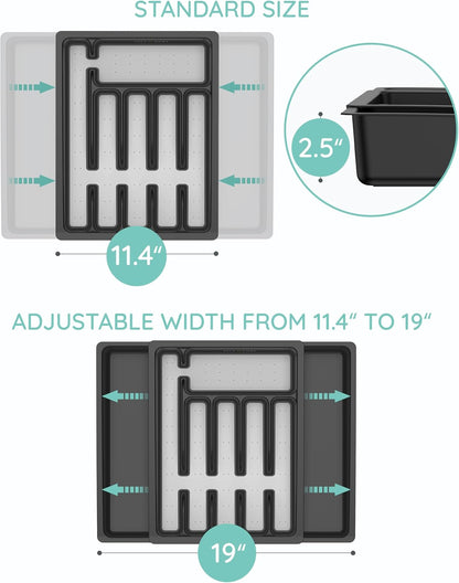 Expandable Drawer Organizer, Gray