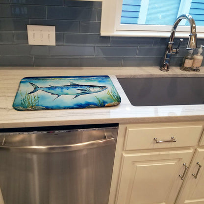 Bluefin Tuna Dish Drying Mat Absorbent Dish Drying Mat Pad for Kitchen Counter Dish Drainer Mat for Countertop, 14 x 21", Multicolor