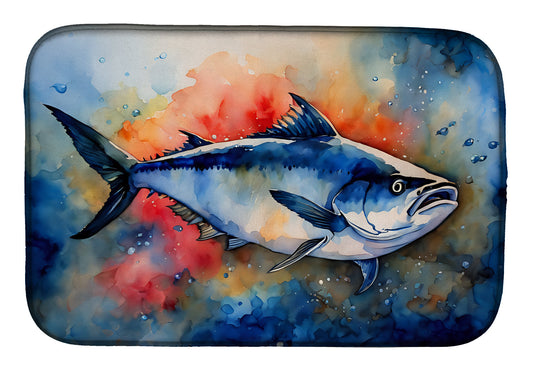 Bluefin Tuna Dish Drying Mat Absorbent Dish Drying Mat Pad for Kitchen Counter Dish Drainer Mat for Countertop, 14 x 21", Multicolor