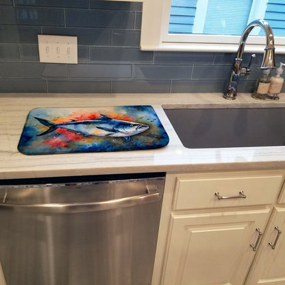 Bluefin Tuna Dish Drying Mat Absorbent Dish Drying Mat Pad for Kitchen Counter Dish Drainer Mat for Countertop, 14 x 21", Multicolor