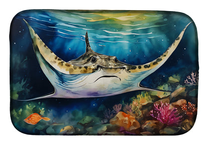 Sting Ray Dish Drying Mat Absorbent Dish Drying Mat Pad for Kitchen Counter Dish Drainer Mat for Countertop, 14 x 21", Multicolor