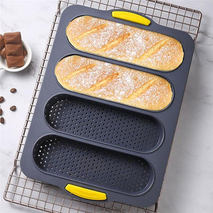 Baking Mold Food Grade 4 Grids Baguettes Silicone Mould Tray Anti-scalding Non-stick Bread Cake Molds Kitchen Tool Accessories Mold For Bread Baking  Loaves Bake Mold Loaf Muffin Pan Kitchen Baking Tools