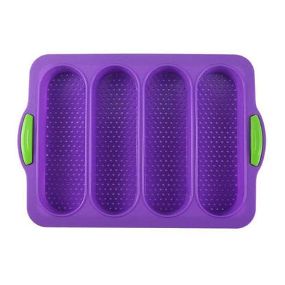 Baking Mold Food Grade 4 Grids Baguettes Silicone Mould Tray Anti-scalding Non-stick Bread Cake Molds Kitchen Tool Accessories Mold For Bread Baking  Loaves Bake Mold Loaf Muffin Pan Kitchen Baking Tools