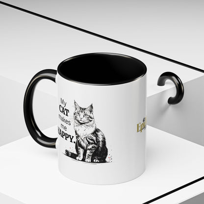 Cat Lover's Accent Coffee Mug: Perfect Gift for Cat Owners