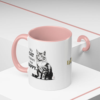 Cat Lover's Accent Coffee Mug: Perfect Gift for Cat Owners