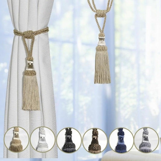 Curtain Tiebacks Tassel Curtain Clips Rope Curtain Tie Backs Holdbacks Decorative  Curtain Holder Accessories For Drape Curtain Holdbacks Braided Buckle Home Decorative Window Drapery Ball Tassels Tieback 50cm
