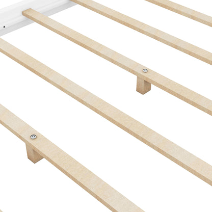 Wood Canopy Platform Bed With Support Legs And Airflow Slats