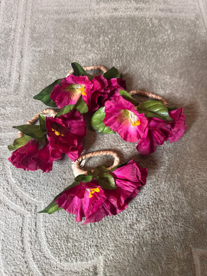 DEBORAH RHODES FLOWER NAPKIN HOLDERS SET Of 4