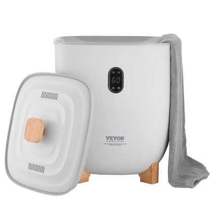 VEVOR Towel Warmer Bucket, 25L Heated Towel Warmer with LED Display, Large Blanket Warmers for Bathroom, 20/40/60/90 Mins Timer and Temperature Setting, for SPA, Home, Countertop, Floor, Gray