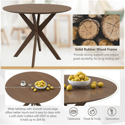 Round Dining Table Set 36 Inch With Cushioned Chairs