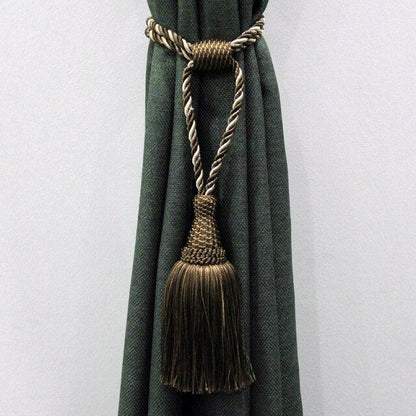 Tassels Curtain Tieback Gold Hanging Ball Braid Rope Holdback Window Drape Room Accessories Curtains Holder Buckle Strap European Style High-Grade Curtains Tieback Rope Tassel Holdbacks